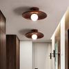 Handcrafted Wooden Ceiling Lamp with LED Lights for Corridor, Living Room, Entrance, Balcony - Wooden Disc Pendant Light Fixture
