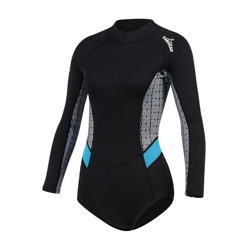 Новый женский водолазный костюм 2 мм, цельный, с длинными рукавами, теплый и холодный, для серфинга, комплект для подводного плавания и защиты от солнца, водолазный костюм, длинные носки