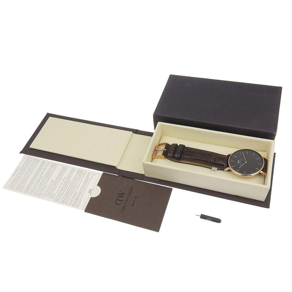 Б/у [Daniel Wellington] Daniel Wellington DW00100140 Нержавеющая сталь x Кожа Золотой Кварцевый Аналоговый Дисплей Мужские Часы с Коричневым Циферблатом