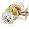 Privacy Crystal Door Knob, Gold Vintage Crystal Door Knob with Privacy Lock, Glass Doorknob Interior for Bathroom, Bedroom, Satin Brass
