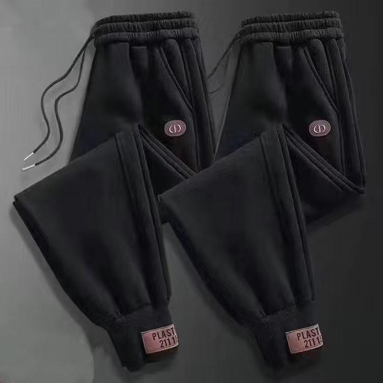 Мужские повседневные брюки из плотного теплых флиса со средней талией, модные брюки Harun, зимние и осенние стили, свободные брюки