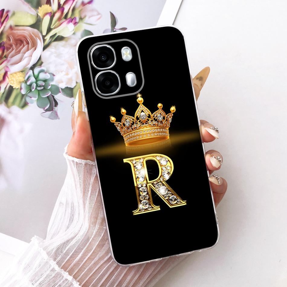 Для OPPO A6s CPH2789 2026 Модный чехол для телефона с буквой и короной Для Oppo A6S 5G Мягкие силиконовые чехлы из ТПУ