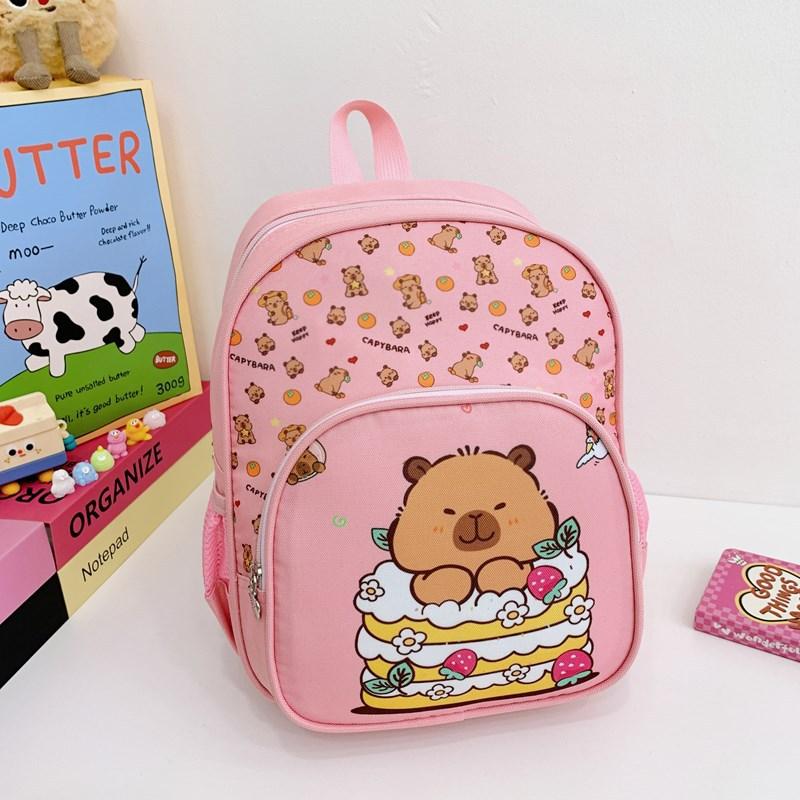 Kindergarten Primary School Students Schoolbag Cute Cute Kapibara Boys And Girls Backpack Large Capacity Children'S Backpack Tide