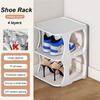 Shoe Rack Minimalist Stackable Convenient with Bottom Plate Easy To Install Save Space Stable Layered Partition Shoes Organizer Home Supplies