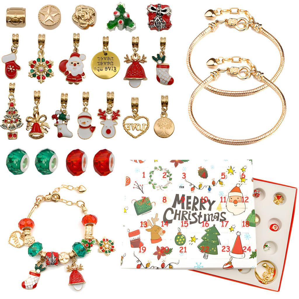 Gold Christmas Countdown Calendar: DIY Jewelry Set Gift