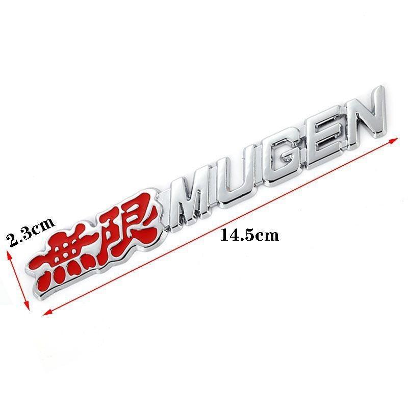 3D Metal Mugen Letters Car Front Grille Badge Rear Trunk Emblem Sticker For Honda Civic CRV H-RV City CRZ Fit Spirior
