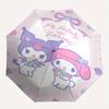 My Melody and Kuromi Automatic 3-Fold Umbrella Design, Cute Cartoon Pattern, Portable Outdoor Umbrella, Perfect, Holiday Gift for Disney fans.Y067