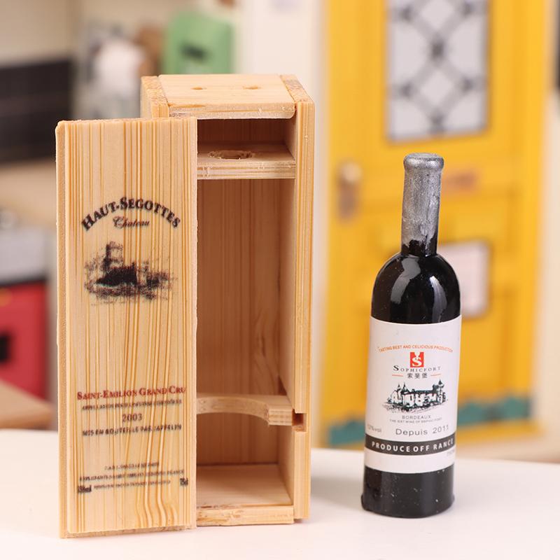 1 комплект кукольного домика, миниатюрная имитация красного вина, модель коробки для еды, аксессуары для декора кукольного домика, детские игрушки для ролевых игр