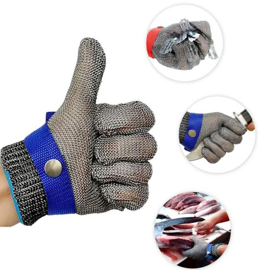 Перчатки из нержавеющей стали с защитой от порезов, перчатки для чистки устриц, уровень защиты A9, варежка для чистки, работы со стеклом и промышленного использования