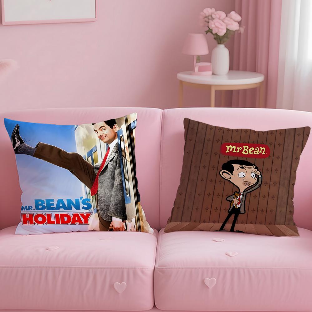 Наволочка Mr B-Bean-N Мягкая Плюшевая Ткань Двусторонняя Печатная Наволочка для Подушки Теплая Зимняя Подушка для Дивана