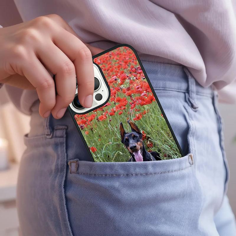 Animals Doberman dog Phone Case For iPhone 17 Air 15 16e 14 13 Pro Max Coque 12 11 Pro Max PLUS cover