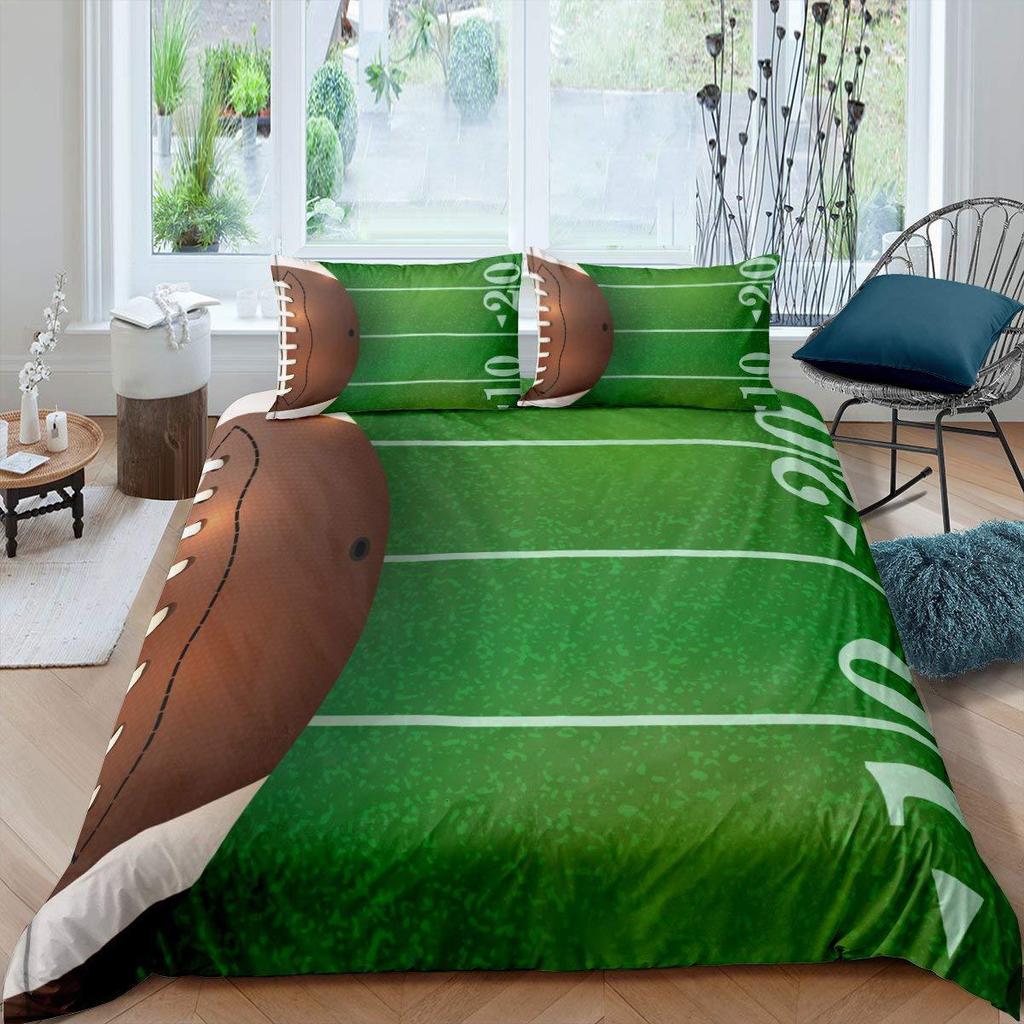 Регби Американский футбол Домашний текстиль Цифровая печать Комплект постельного белья из трех предметов