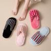 Women's Striped Fuzzy Mule Slippers Open Toe Indoor House Shoes Warm Comfort