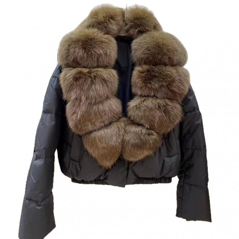 2026 Womens Short Puffer Coat With Fur Collar Thick Warm Casual Winter Jacket