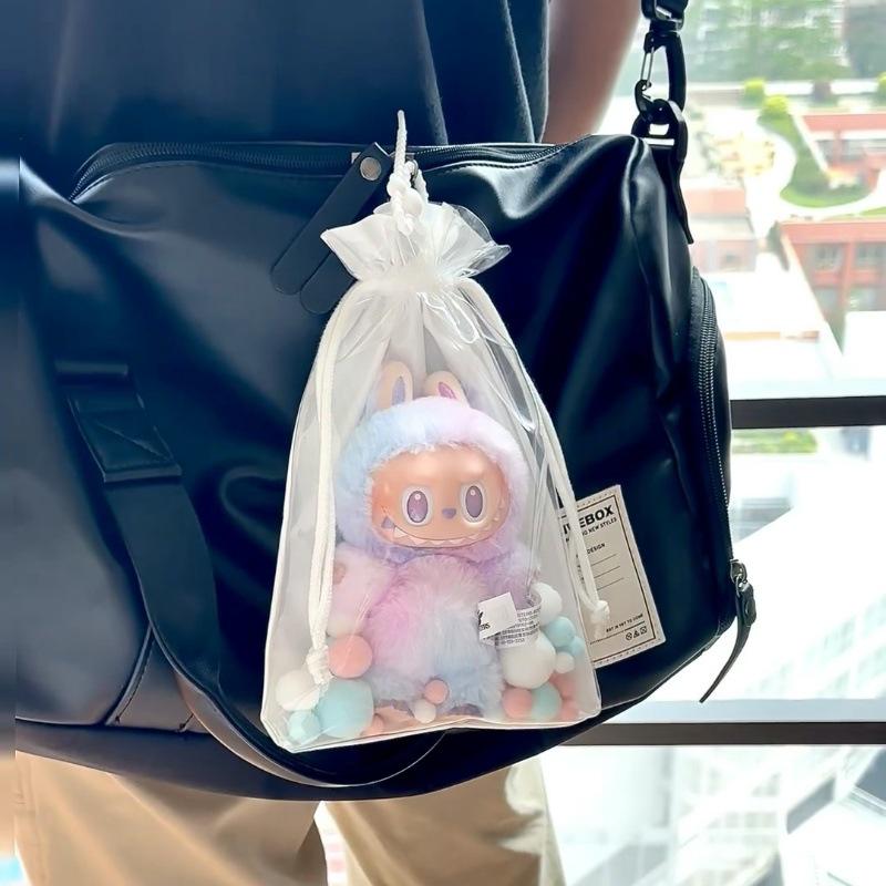 Прозрачный силиконовый чехол Labubu для подвески-куклы из хлопка 15-19 см
