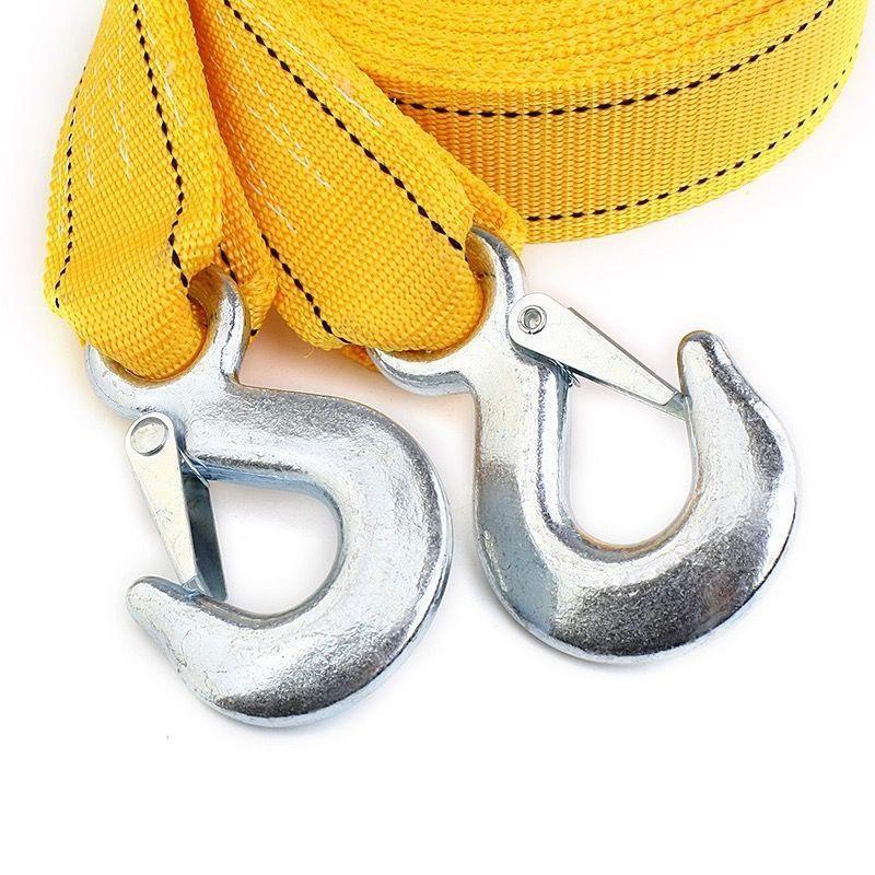 Car Trailer Rope Rescue Rope Eagle Hook Traction Rope Strong Thickening and Durable 4 Meters Double-layer Trailer Belt