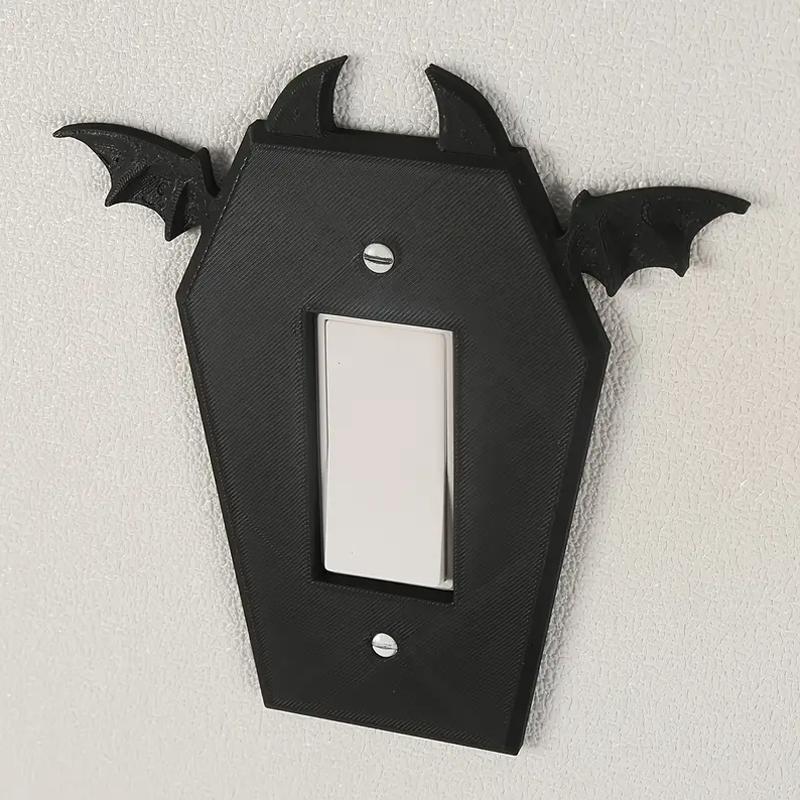 Halloween Switch Cover Dark Style Home Decoration Gothic Style Coffin Design Socket Decoration Switch Panel Cool 1PC