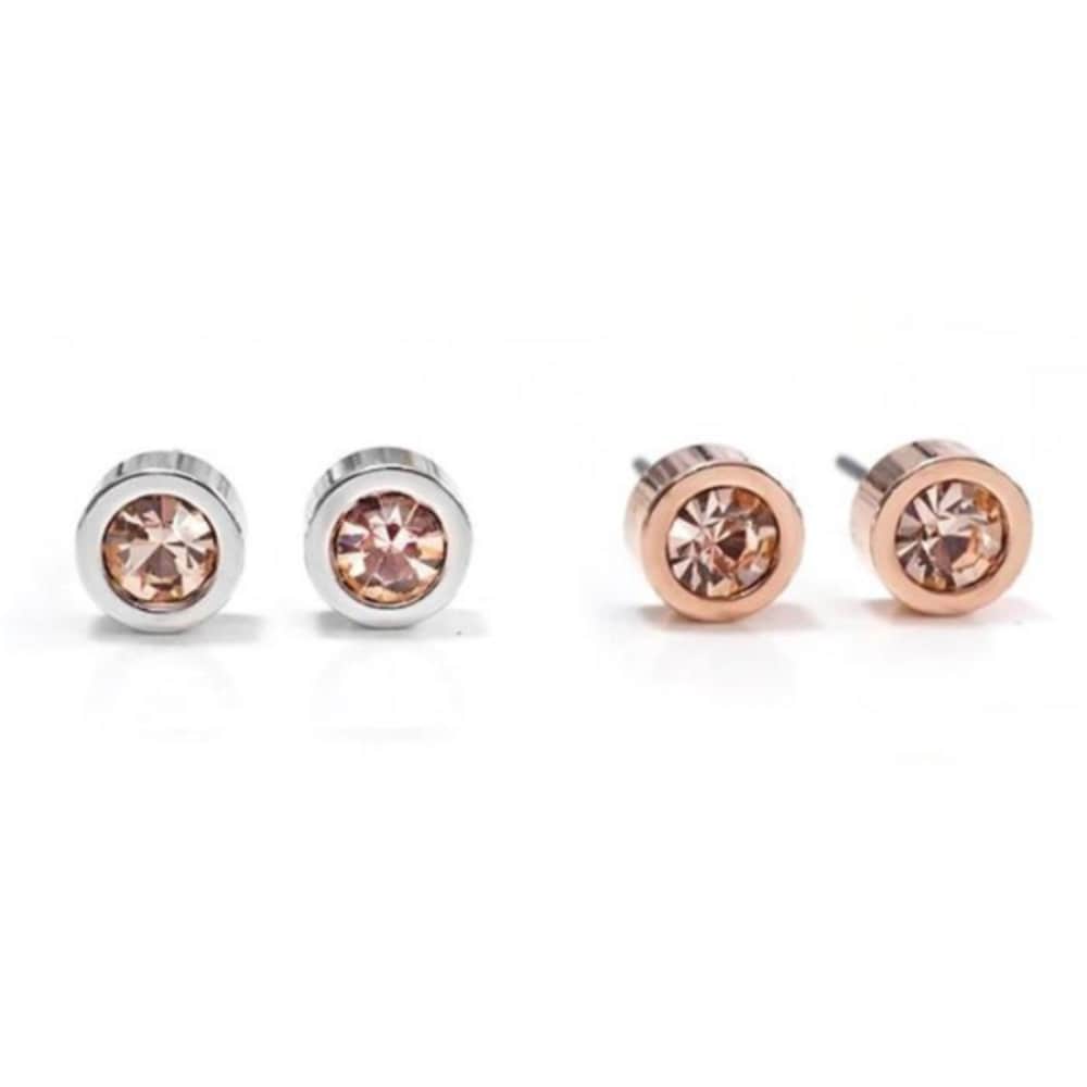 Women's Crystal Sparkle Peach Stud Earrings (15956926)