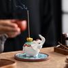 Счастливый Слон Держатель для благовоний Китайский стиль, Смоляной курильница для палочек конусов пепельница Декор для домашнего чайного столика