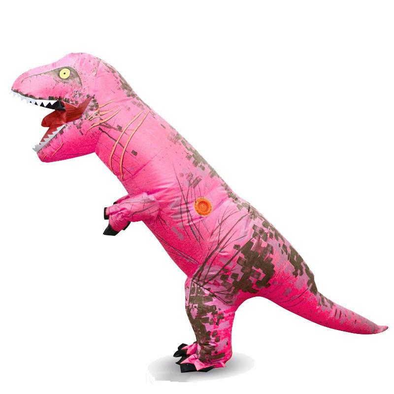 Inflatable T-Rex Costume Adults Kids Halloween Cosplay Dinosaur Outfit Brown Red Yellow Green Blue Purple