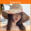 Летняя пляжная шляпа от солнца с широкими полями для женщин с дышащим красочным соломенным дизайном