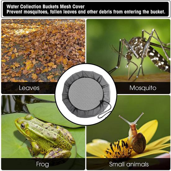 45659 шт. Уличный сетчатый чехол для бочки, затягивающийся шнур, ведро для сбора воды, защитный кожух, предотвращающий попадание листьев, мусора и мелких
