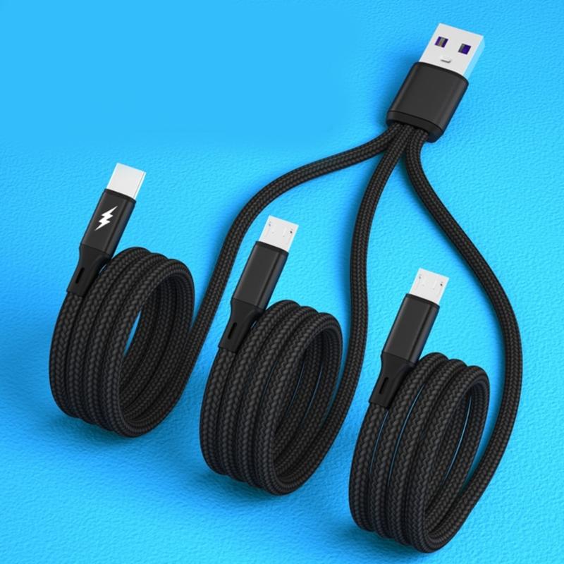 3-в-1 USB-разветвитель на TypeC + Micro USB Кабель для зарядки телефона в машине UsbC с передачей данных TypeC 2x Micro USB кабель для зарядки