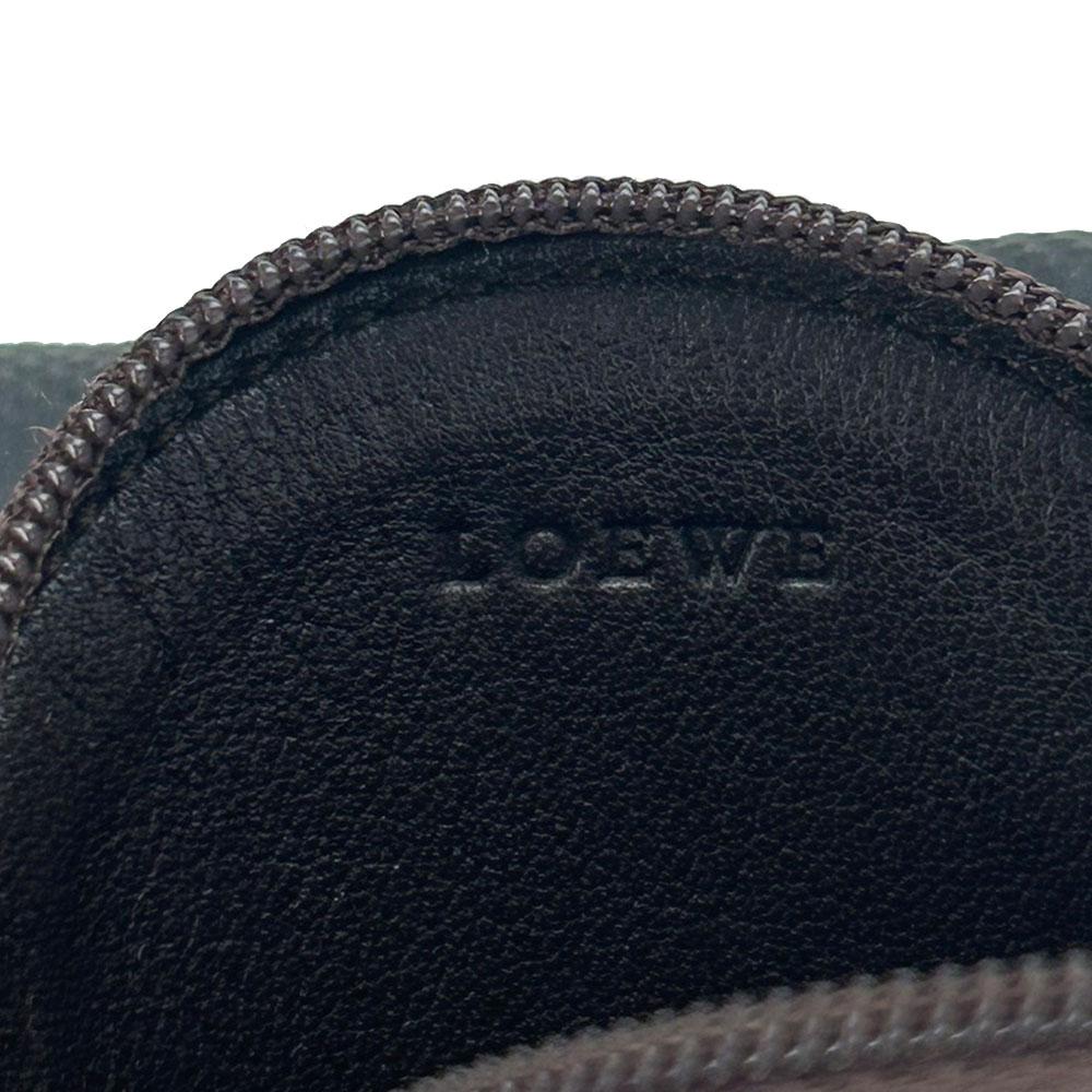 Used LOEWE Coin case leather Brown Brown anagram