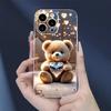 Прозрачный чехол с бриллиантовым мишкой для iPhone 16E/15/14/13/12 Pro Max/R/11