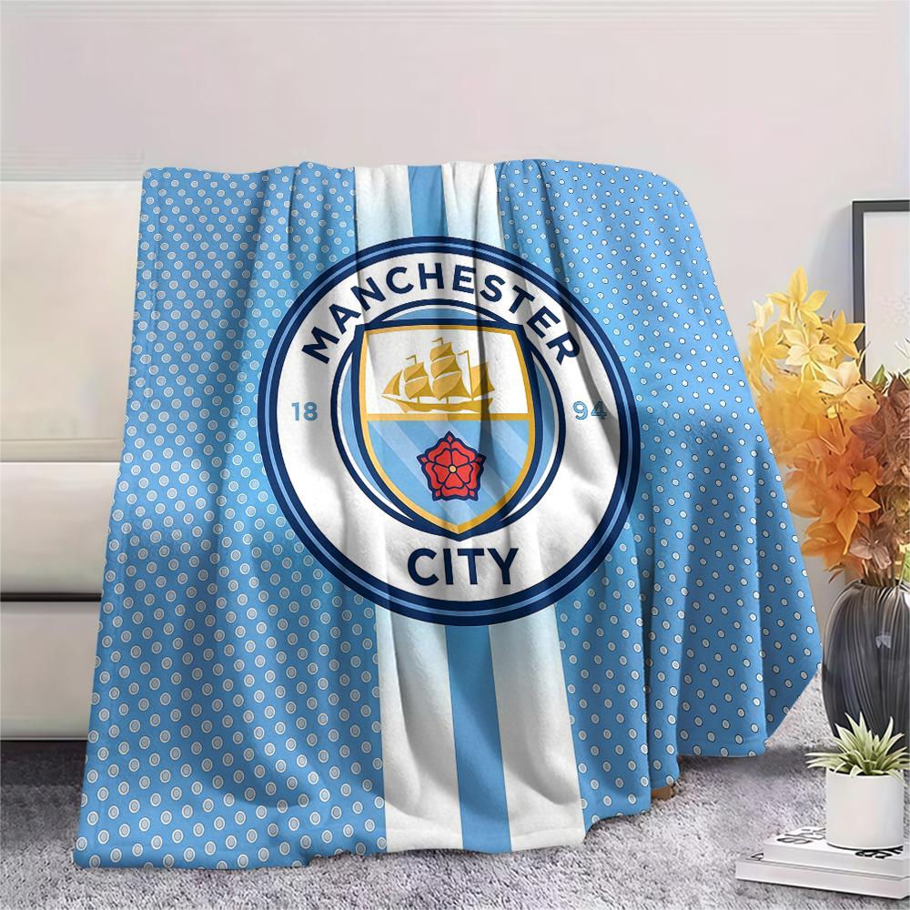 Man City Flannel Blanket, High quality Comfortable for All Seasons, Home Decor, Warmth and Comfort