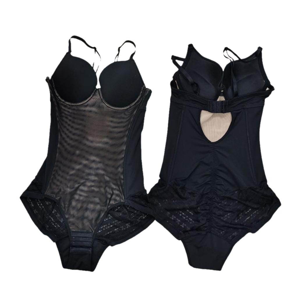 Women's Backless Shapewear Built-in Bra Underwear Tummy Control Bodysuit Butt Lifter Faja Lace Body Shaper  Seamless Camisole Bodysuits
