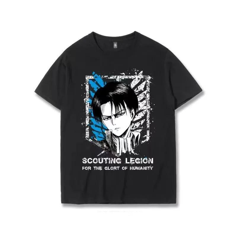 Японская аниме футболка Разведкорпус Одежда Shingeki No Kyojin Футболка Атака Титанов Гигантская футболка с коротким рукавом Мужская Женская