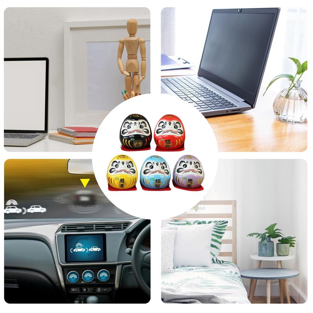 Японская керамика Кукла Дарума Мини Дарума Дзен Статуя Набор Фигурка Дарума Украшение на удачу Домашний фэн-шуй Настольное украшение
