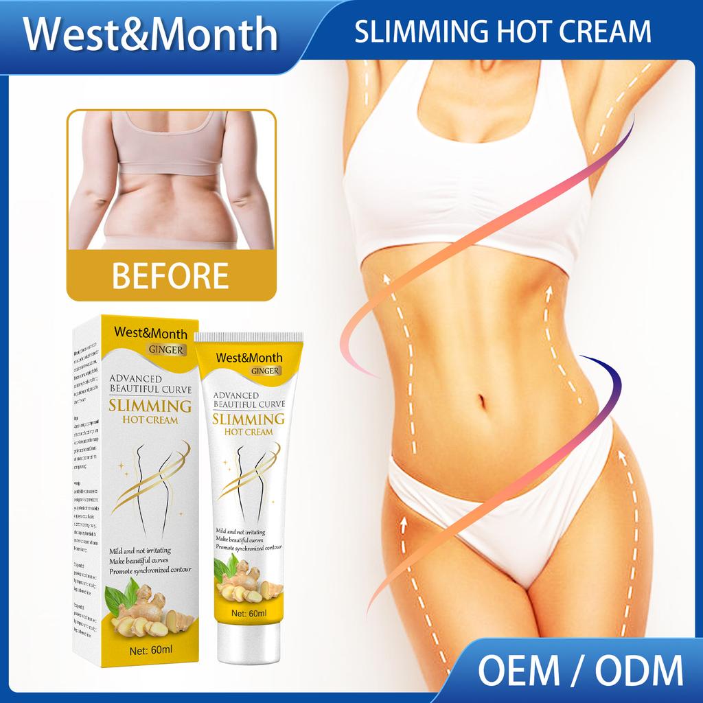West&Month 7 DAYS Ginger Slimming Cream Weight Loss Remove Waist Leg Cellulite Fat Burning Shaping Cream Whitening Firming Lift Body Care