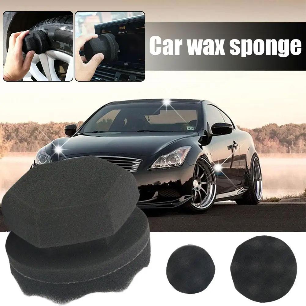 Car Tire Waxing Sponge Multi-functional High Density Wave Applicator Hexagonal Sponge Grip Dish Waxing Car Wash Dish Grip H E1J1
