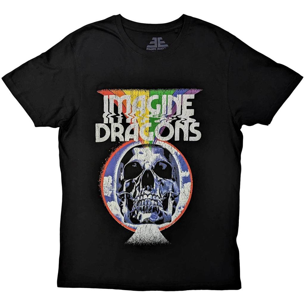 Футболка Imagine Dragons Радужный Череп Группа Официальная Черная Новая