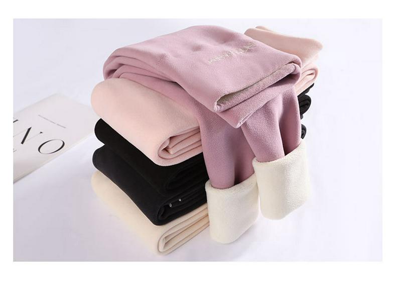 Women's High Waist Velvet Leggings - Warm Cashmere, Thick, Autumn-Winter Base Layer Pants