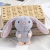 Adorable Long-eared Bunny Plush Keychain Soft Stuffed Rabbit Toy Crystal Velvet