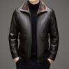 Новые осенние и зимние кожаные куртки для пап среднего и пожилого возраста, кожаные куртки на пуху, мужские деловые повседневные наряды для пап