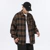 Japanese Retro Spring and Autumn New Casual Plaid Shirt Ins Simple Versatile Top Outdoor Cardigan Shirt for Men