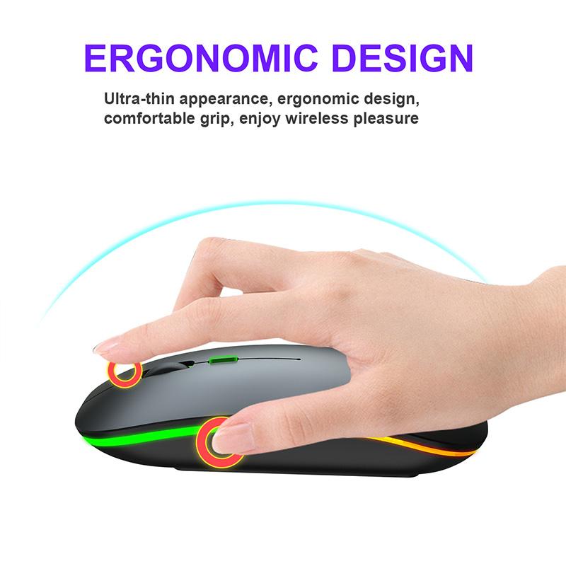 Беспроводная мышь USB перезаряжаемая компьютерная офисная мышь RGB двойной режим 2,4G Bluetooth Mause эргономичная игровая мышь для ПК ноутбука