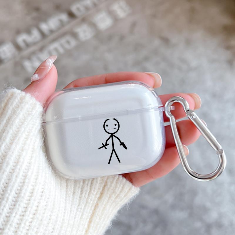 Чехол для Apple Airpods 2 1 Чехлы для наушников с крючком смешные Милые Мультяшные Человечки Для Airpod Pro 3 Pro2 Прозрачные Защитные Чехлы