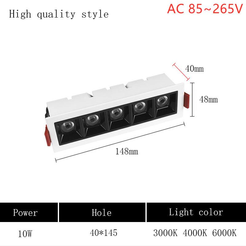 High Quality 10W/20W/30W 110~240V LED Spot Light Line Lamp Bar Creative Linear Long Living Room Corridor Recessed Down Light