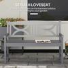 2 Seater Wooden Garden Bench Outdoor Patio Loveseat For Porch Grey