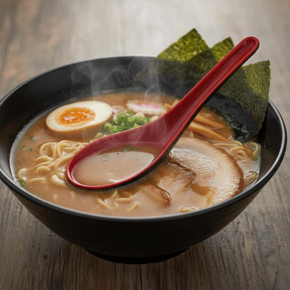 2pcs Japanese Style Ramen Spoon Simulated Ceramic Porridge Spoon Restaurant