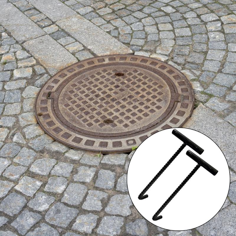 10 мм Открыватель крышки люка Крюк для люка с удобной ручкой для строителей Быстрая обработка крышки