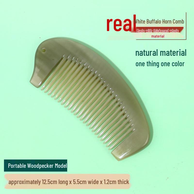 Утолщенная Премиальная Резная Белая Буйволиная Роговая Расческа - Доступны Различные Стилі
