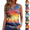 Женская майка с V-образным вырезом, базовые повседневные летние топы без рукавов с принтом для женщин