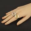 Nidin Hot Sale Round Shape Hollow Design Open Rings Adjustable For Female Male Copper Simple Geometric Aesthetic Finger Jewelry