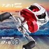 Baitcasting Fishing Reel 17+1 BB 7.2:1  Ultra Smooth Magnetic Brake Carbon Drag Baitcaster Reels